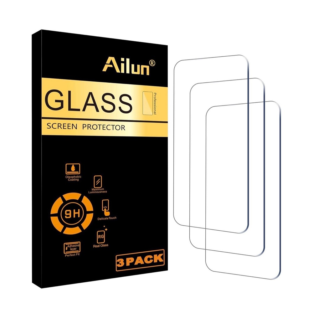 Ailun 3 Pack Glass Screen Protector for iPhone 16 15 15 Pro 6.1 Inch 9H Tempered
